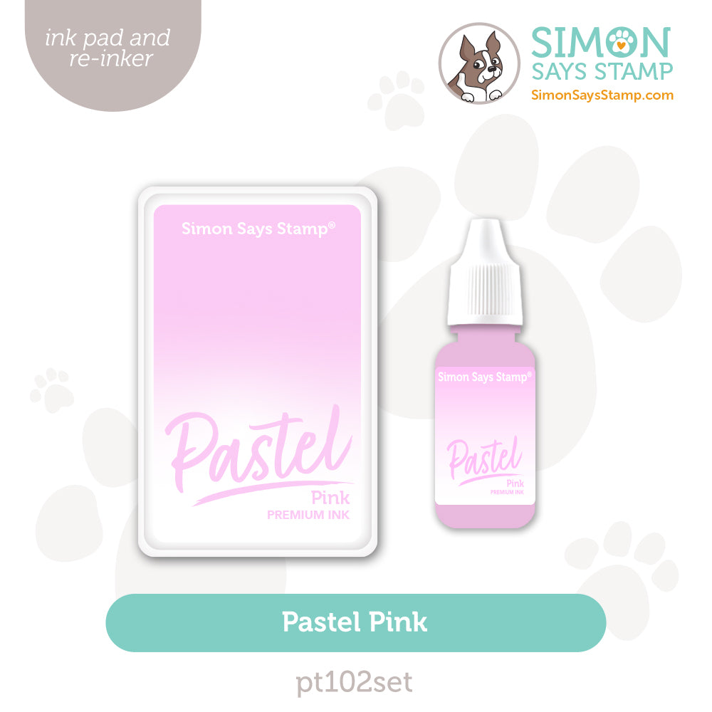 Simon Says Stamp Pastel Premium Ink and Re-inker Set Pink pt102set