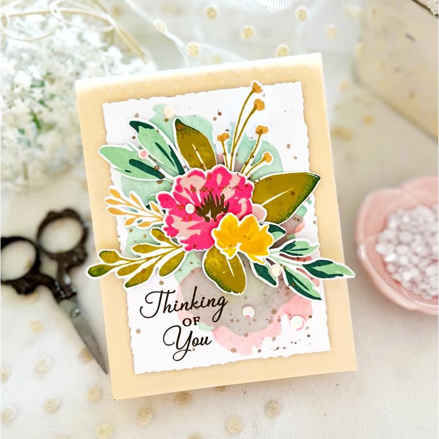 Papertrey Ink Always in Bloom Clear Stamp and Die Set thinking of you