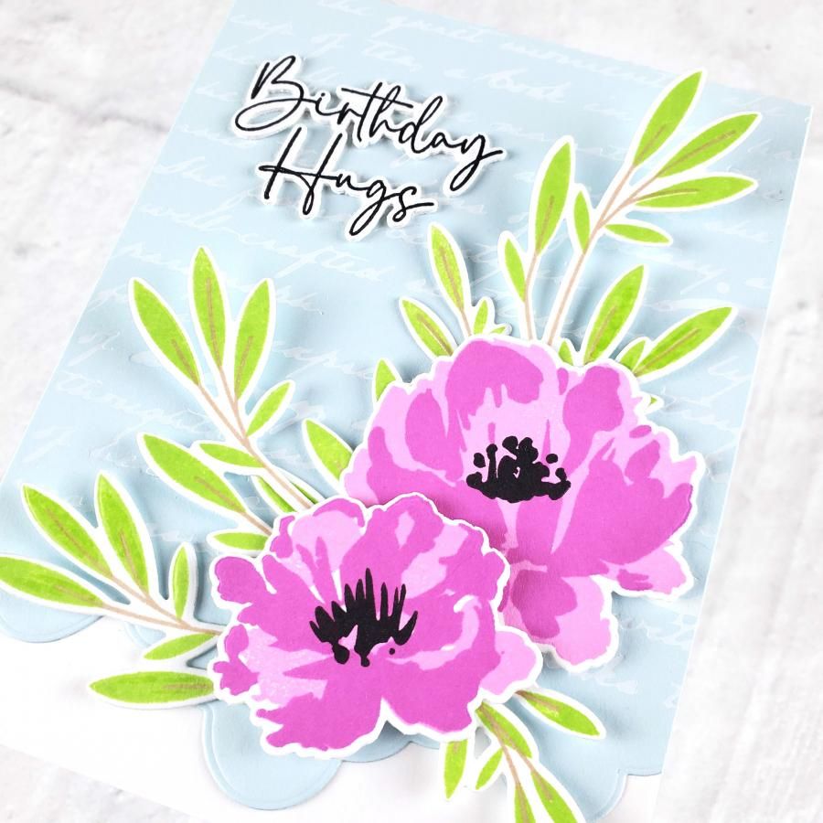Papertrey Ink Always in Bloom Clear Stamp and Die Set birthday hugs