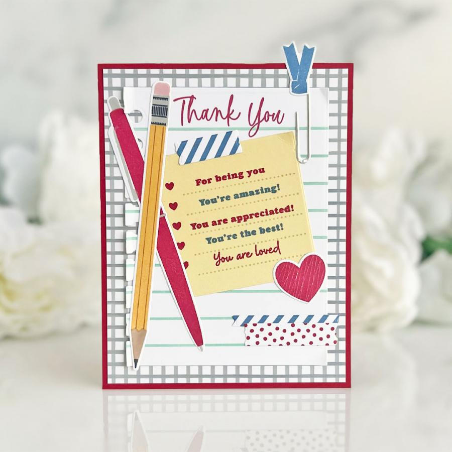 Papertrey Ink Just Notes Dies pti-0776 thank you