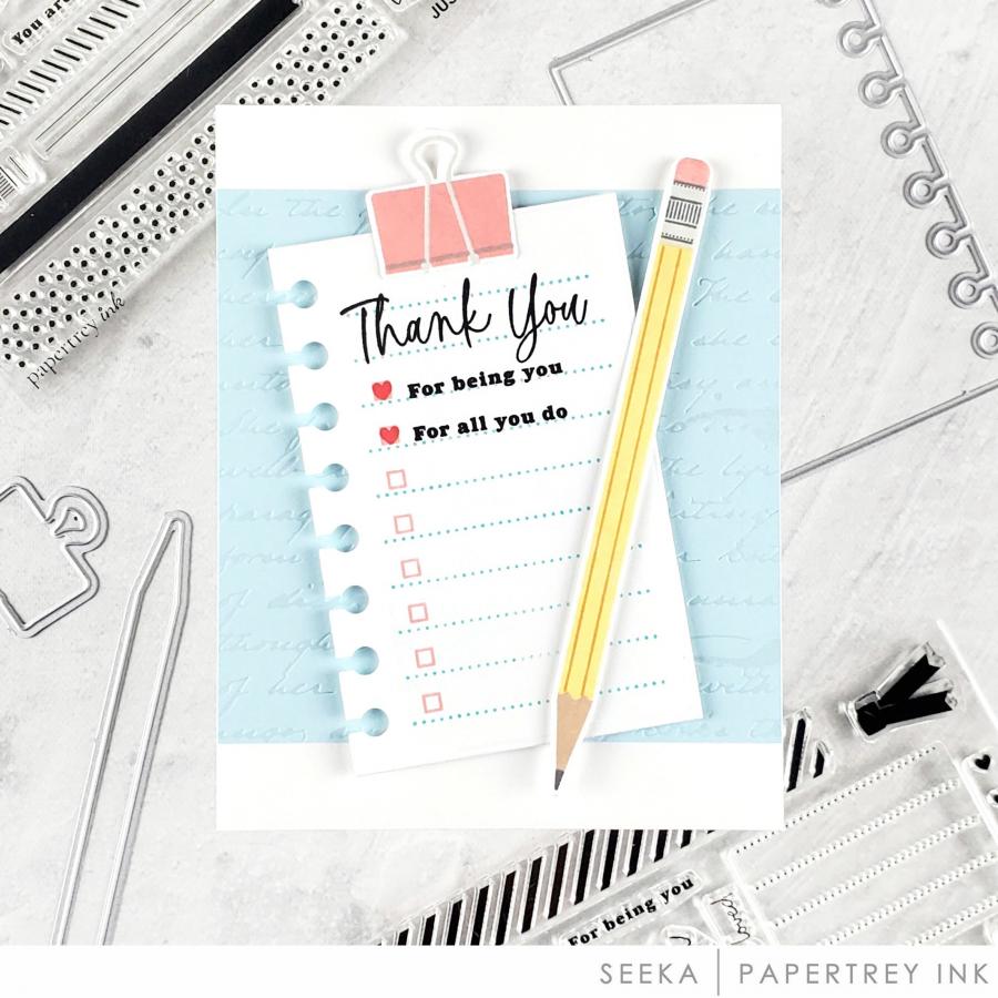 Papertrey Ink Just Notes Dies pti-0776 pencil