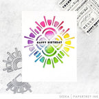Papertrey Ink Cornered Summer Sun Dies pti-0807 happy birthday