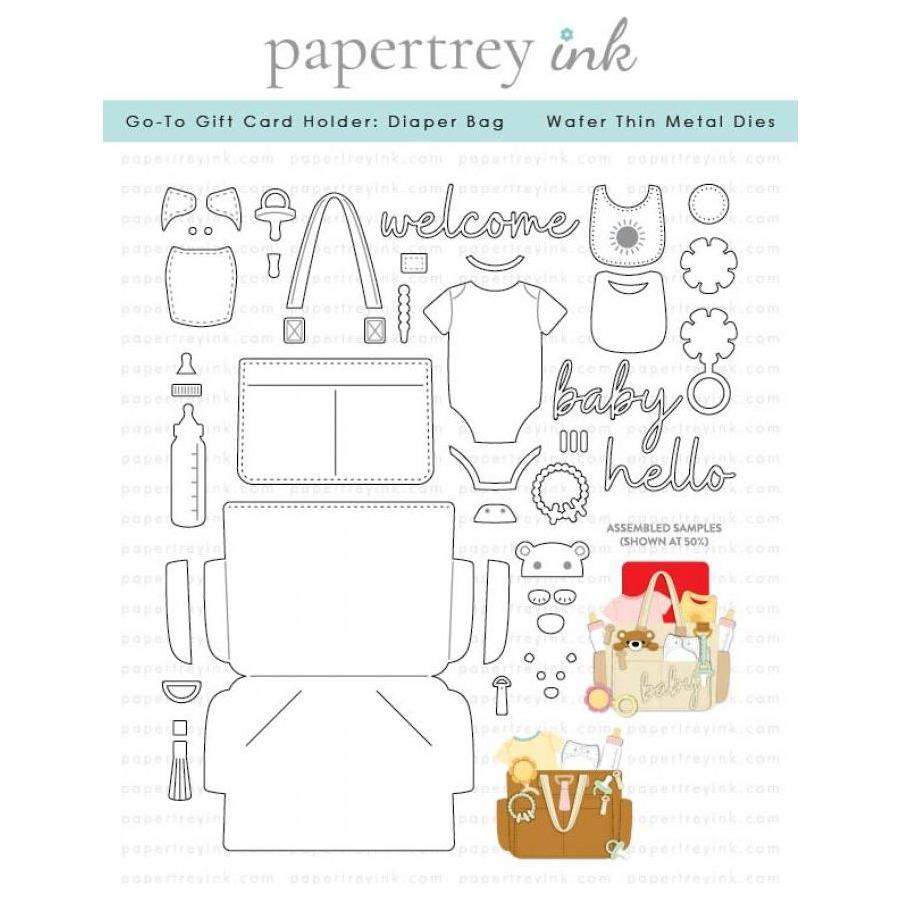 Papertrey Ink Go-To Gift Card Holder Diaper Bag Dies pti-0816
