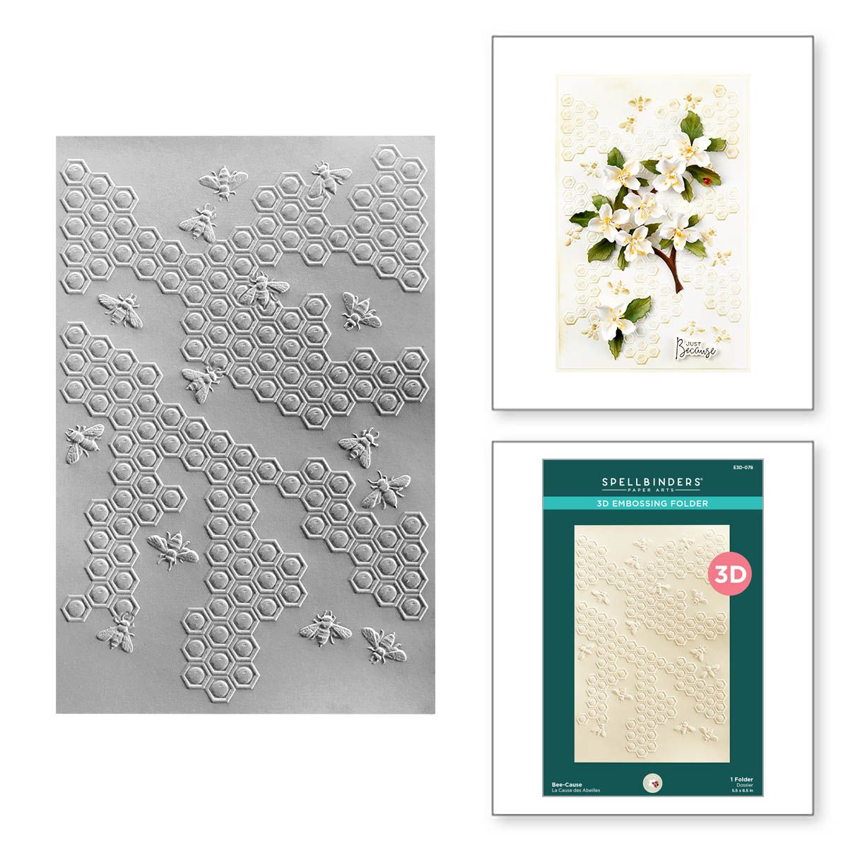 e3d-078 Spellbinders Bee-Cause 3D Embossing Folder product image