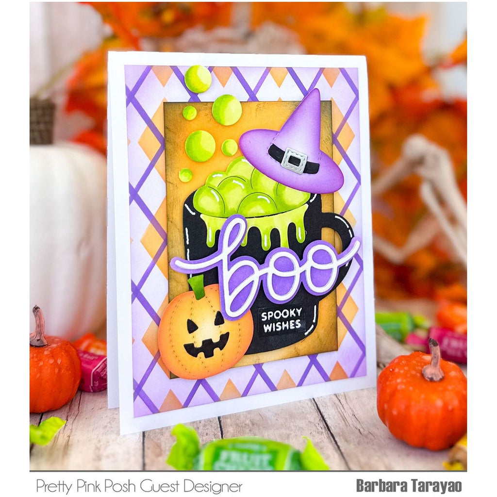 Pretty Pink Posh Large Boo Shadow Dies spooky wishes