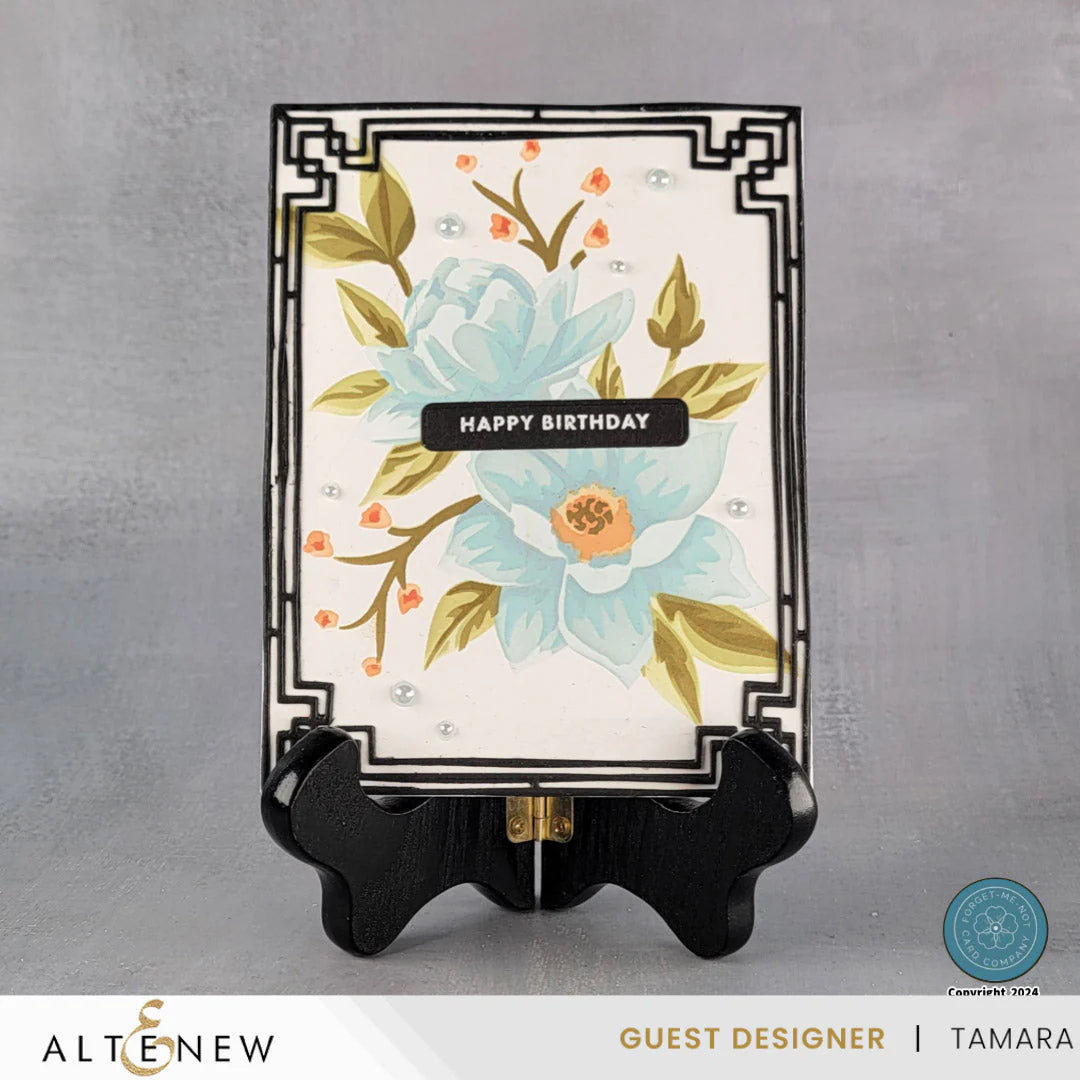 Altenew Folk Art Flowers Simple Coloring Stencils alt7615 happy birthday