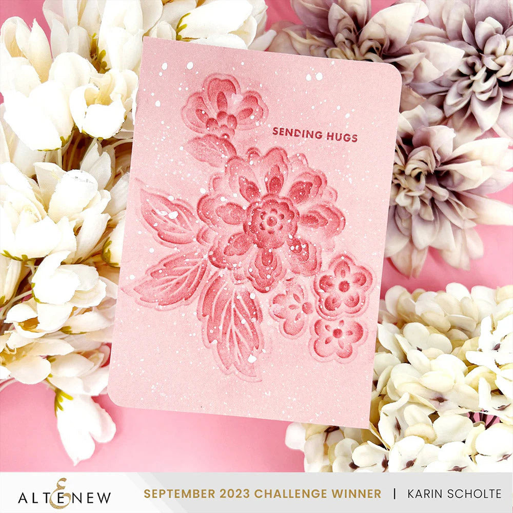 Altenew Folk Art Flowers Simple Coloring Stencils alt7615 sending hugs