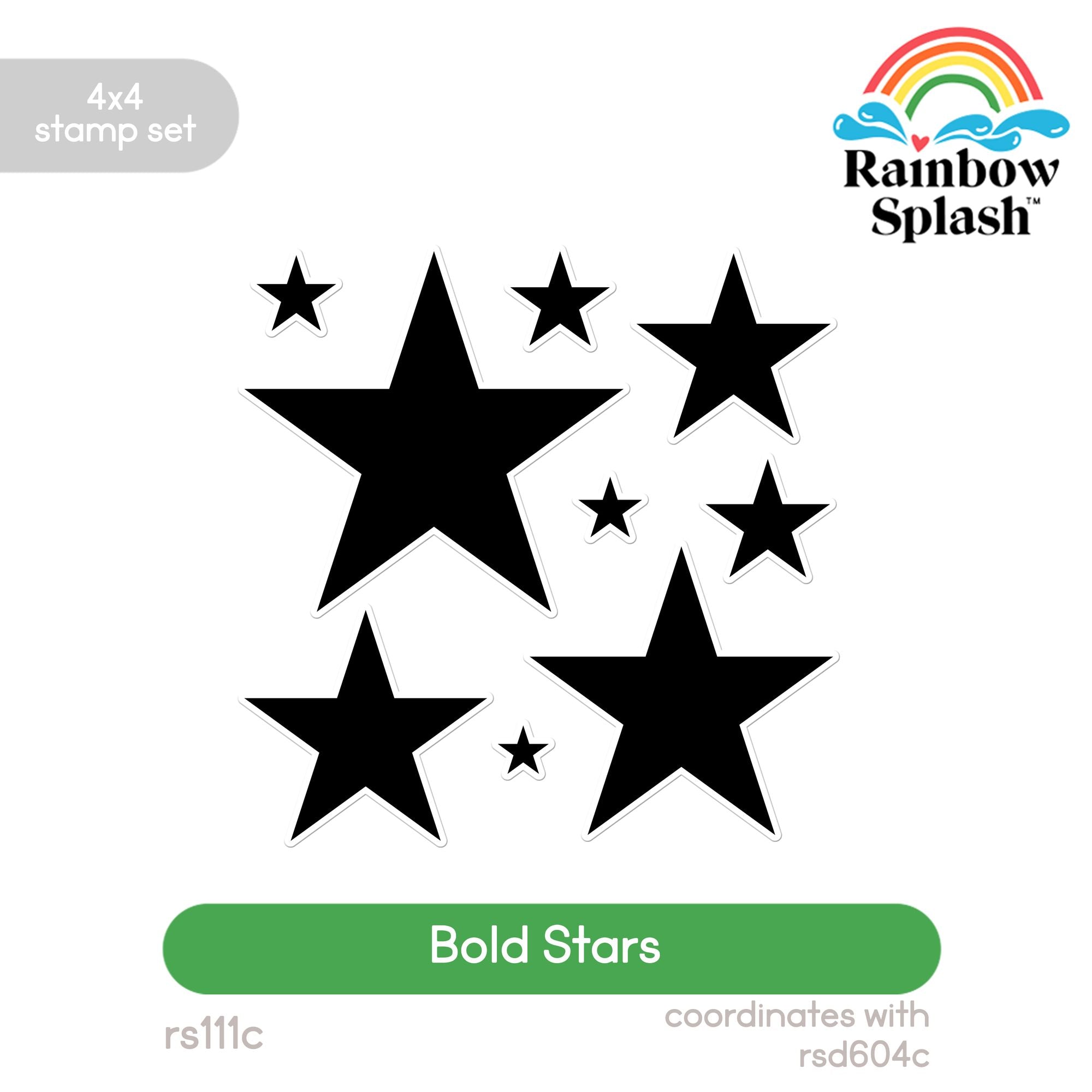 Rainbow Splash Clear Stamps Bold Stars rs111c
