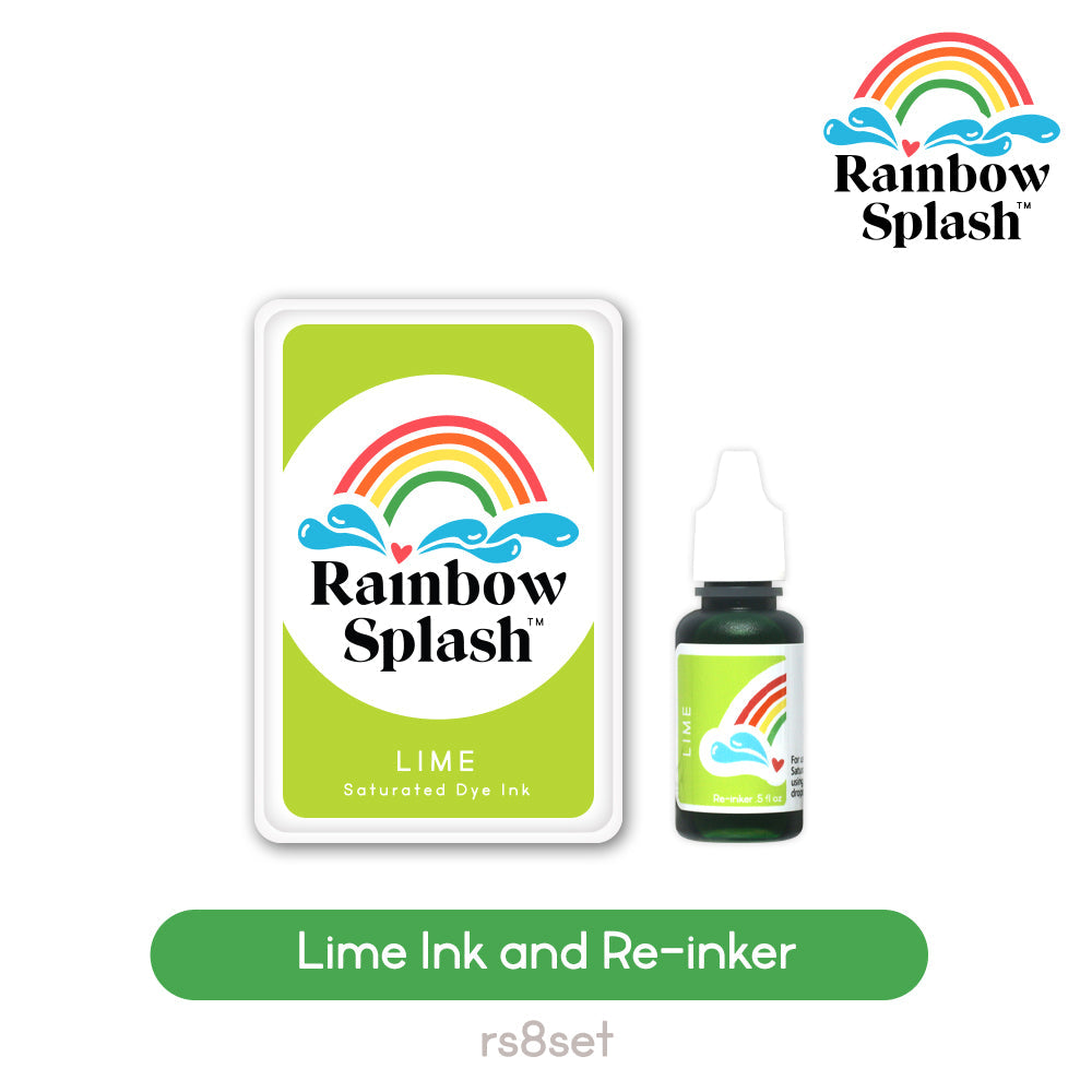 Rainbow Splash Ink Pad And Re-Inker Set Lime