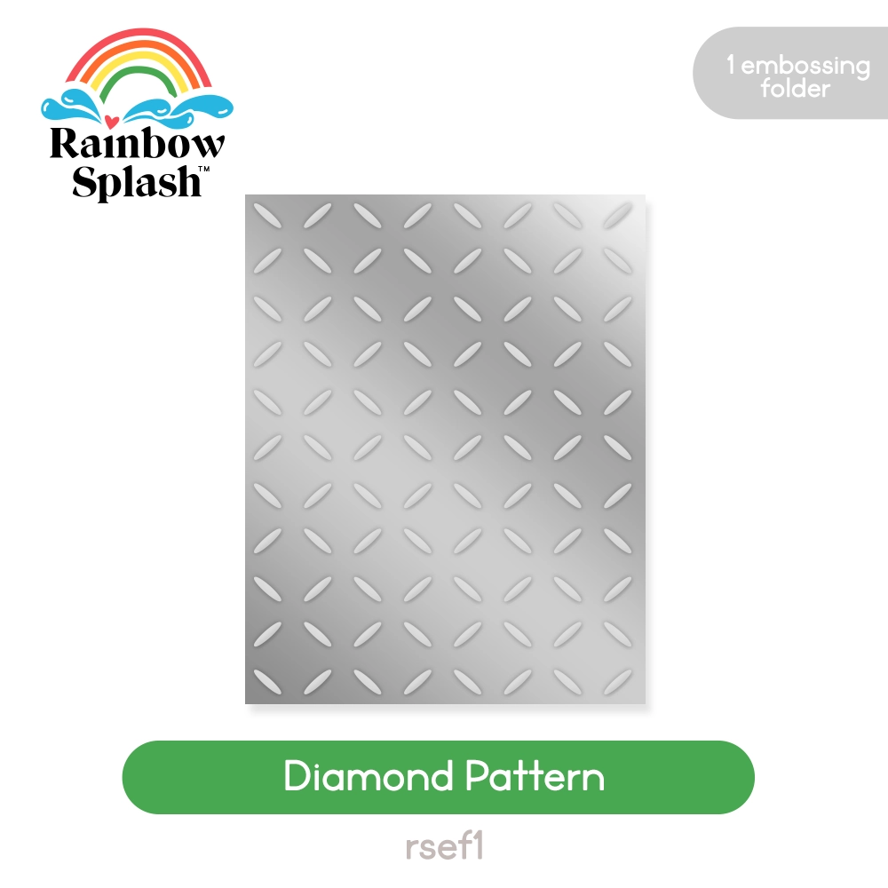 Rainbow Splash Embossing Folder Diamond rsef1