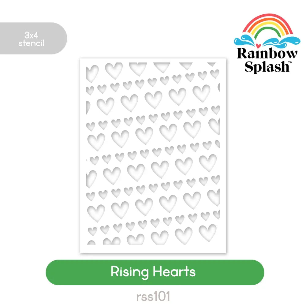 Rainbow Splash Stencil Rising Hearts rss101 Splendor