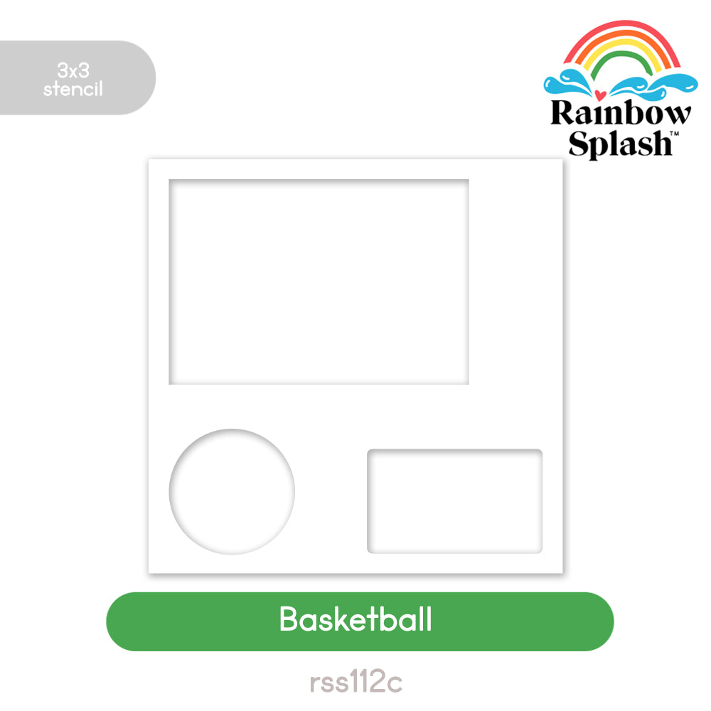 Rainbow Splash Stencil Basketball rss112c