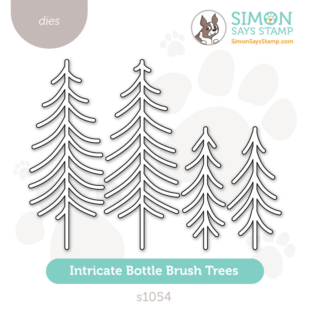 Simon Says Stamp Intricate Bottle Brush Trees Wafer Die s1054 Sugar And Spice