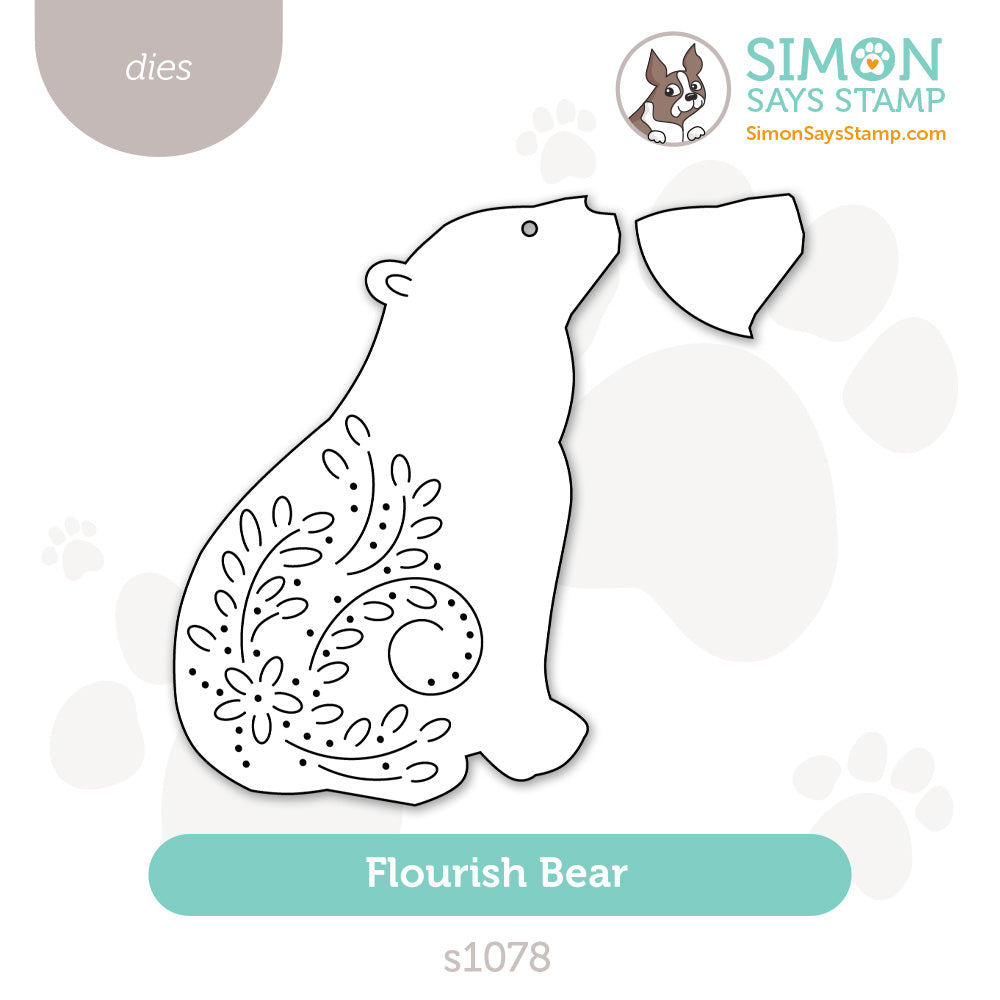 Simon Says Stamp Flourish Bear Wafer Dies s1078 DieCember