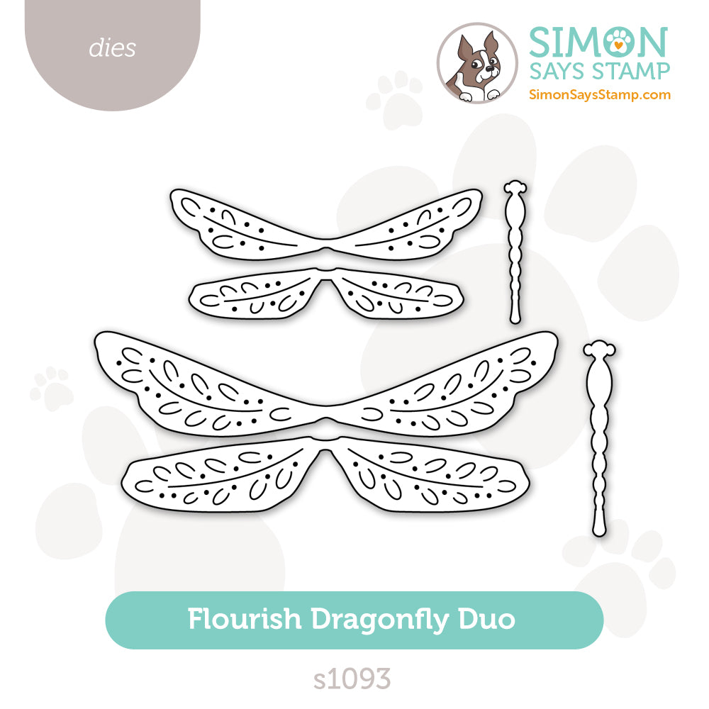 Simon Says Stamp Flourish Dragonfly Duo Wafer Dies s1093 In My Heart