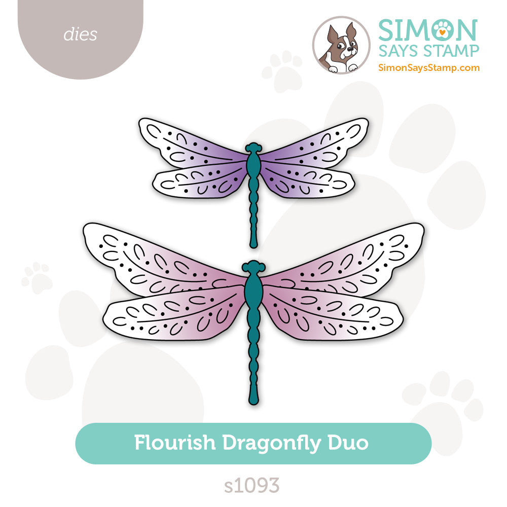 Simon Says Stamp Flourish Dragonfly Duo Wafer Dies s1093 In My Heart