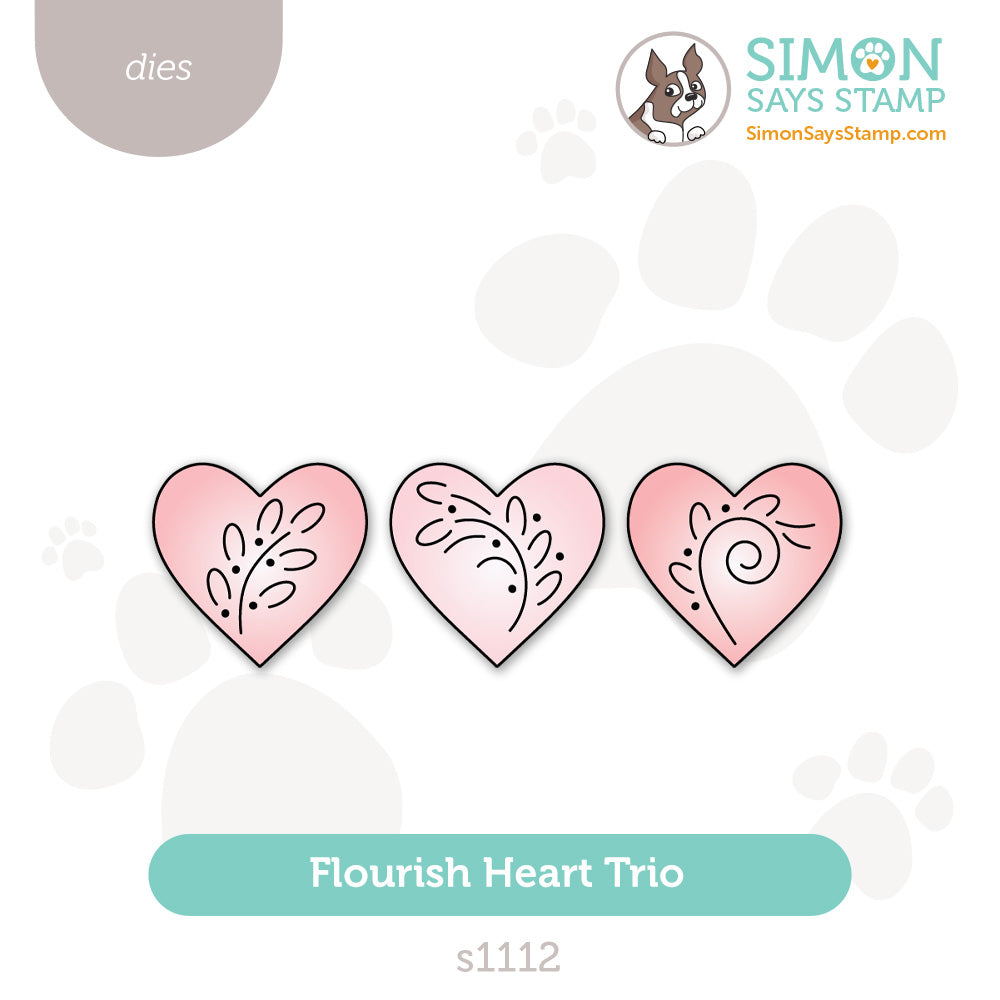 Simon Says Stamp Flourish Heart Trio s1112 Heart to Heart
