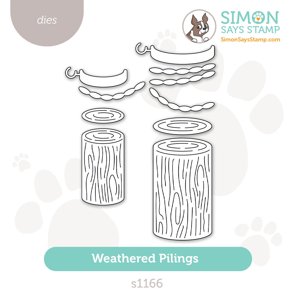 Simon Says Stamp Weathered Pilings Wafer Dies s1166 Shine On