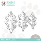 Simon Says Stamp ETCHED OAK LEAVES Wafer Dies s798 *