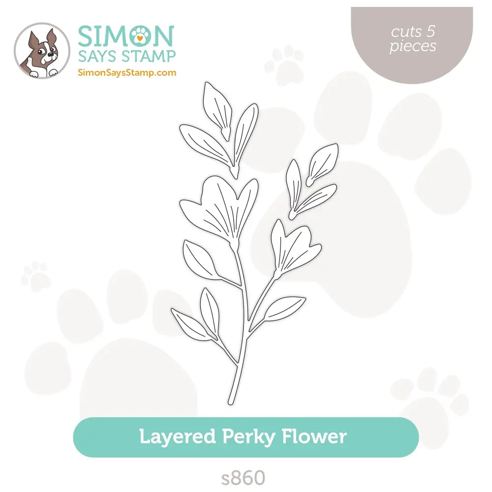 Simon Says Stamp Layered Perky Flower Wafer Die s860 Out Of This World
