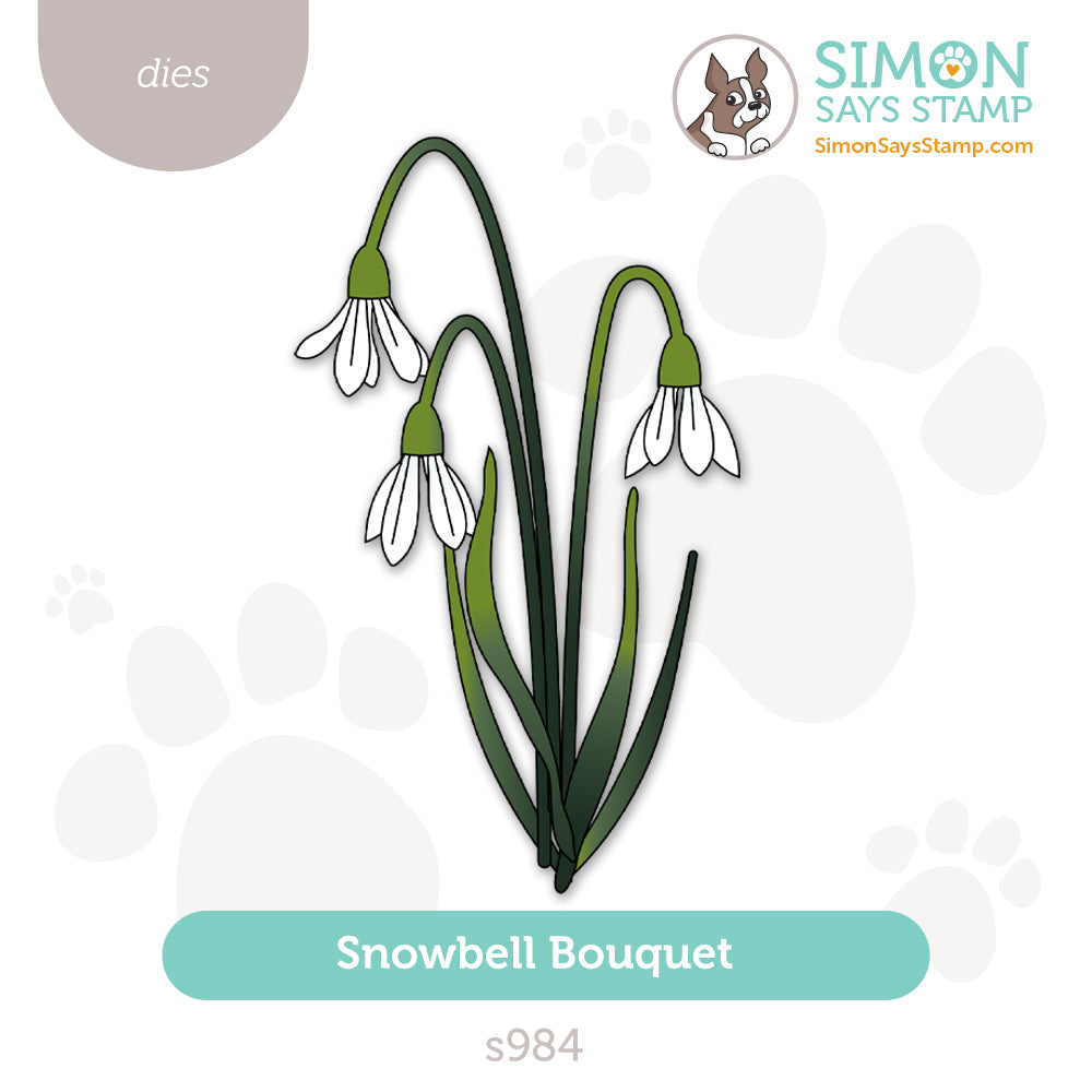 Simon Says Stamp Snowbell Bouquet Wafer Dies s984 Rain or Shine