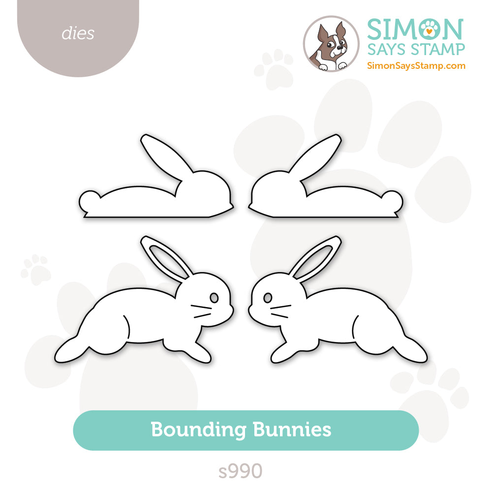 Simon Says Stamp Bounding Bunnies Wafer Dies s990 Rain or Shine