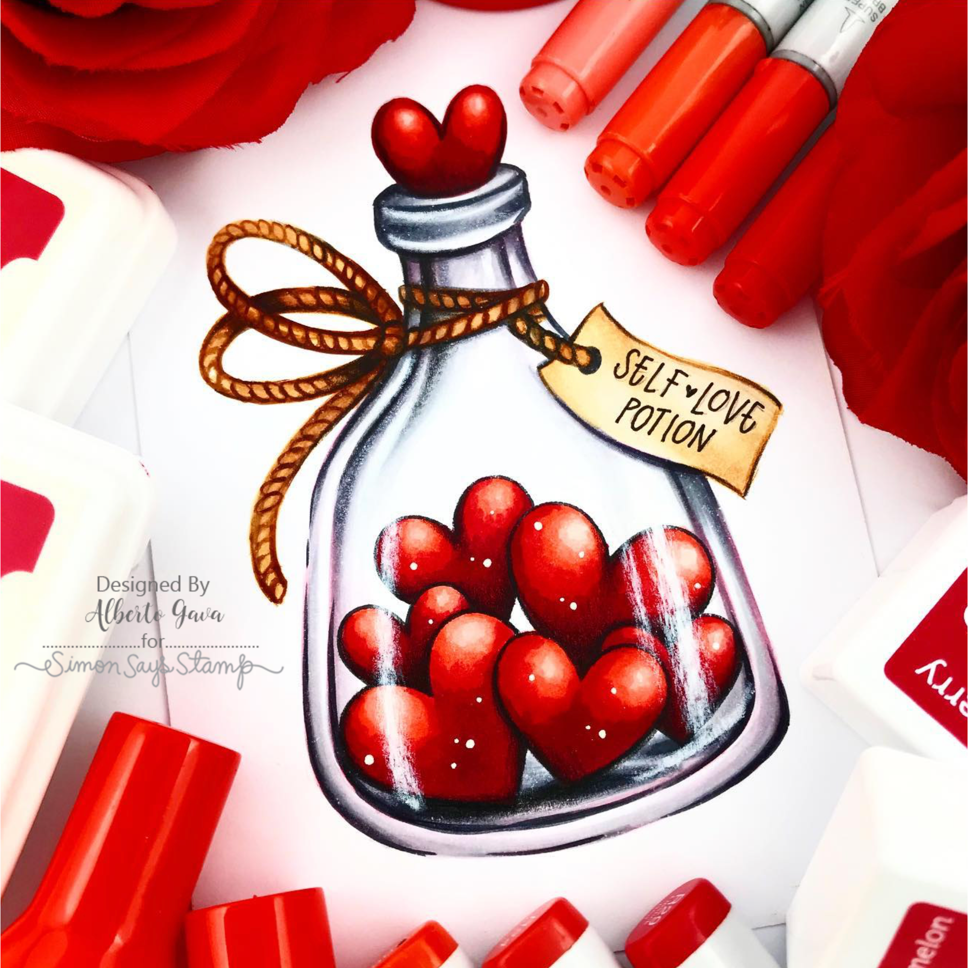 Simon Says Stamp! Simon Says Clear Stamps TONS OF HEARTS sss101451