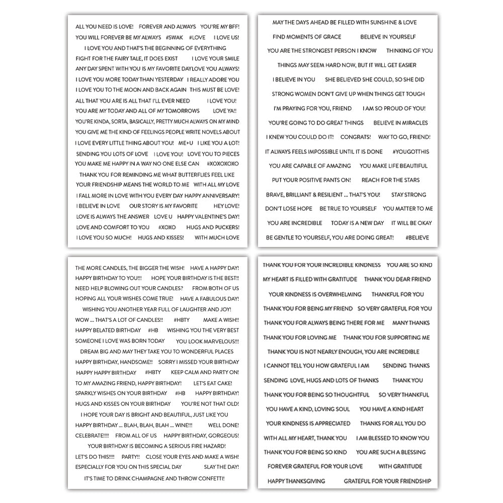 Simon Says Stamp SENTIMENT STRIPS Birthday Love Encouragement Thank You sest0319