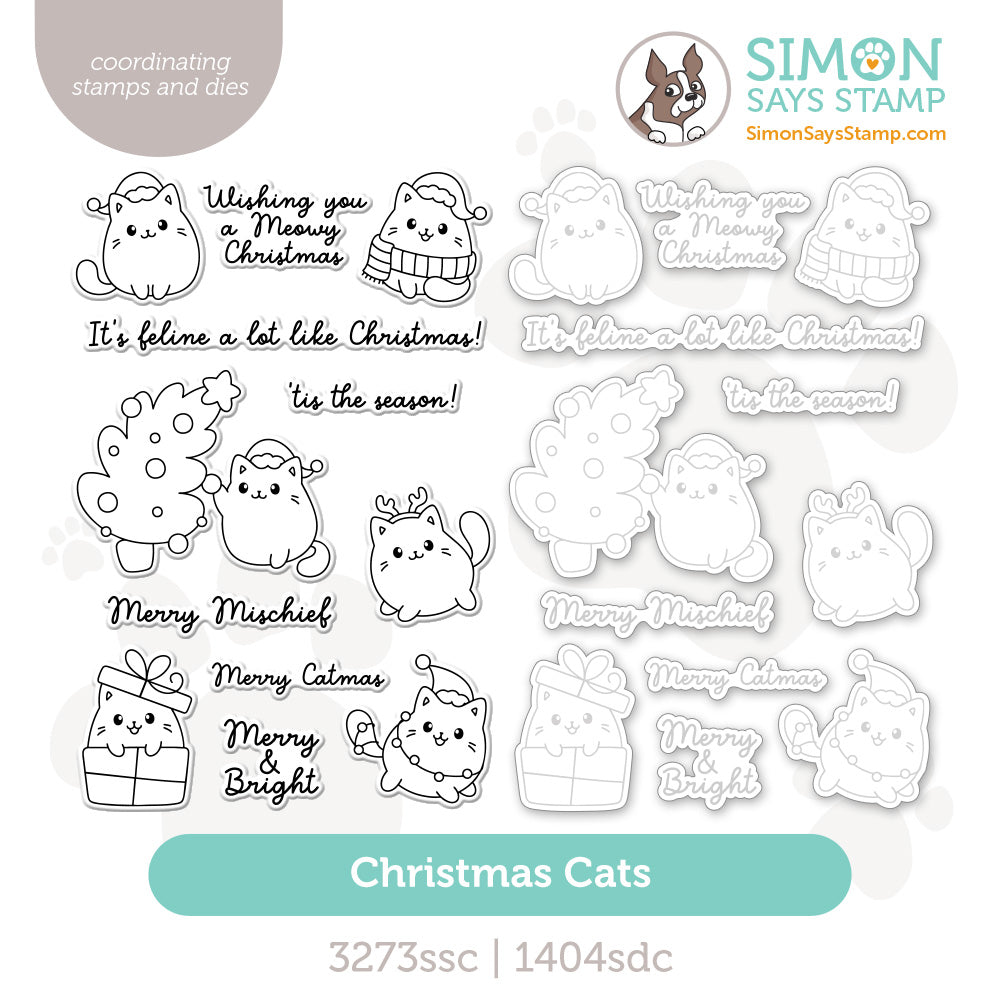 Simon Says Stamps and Dies Christmas Cats set1067cc Sugar and Spice