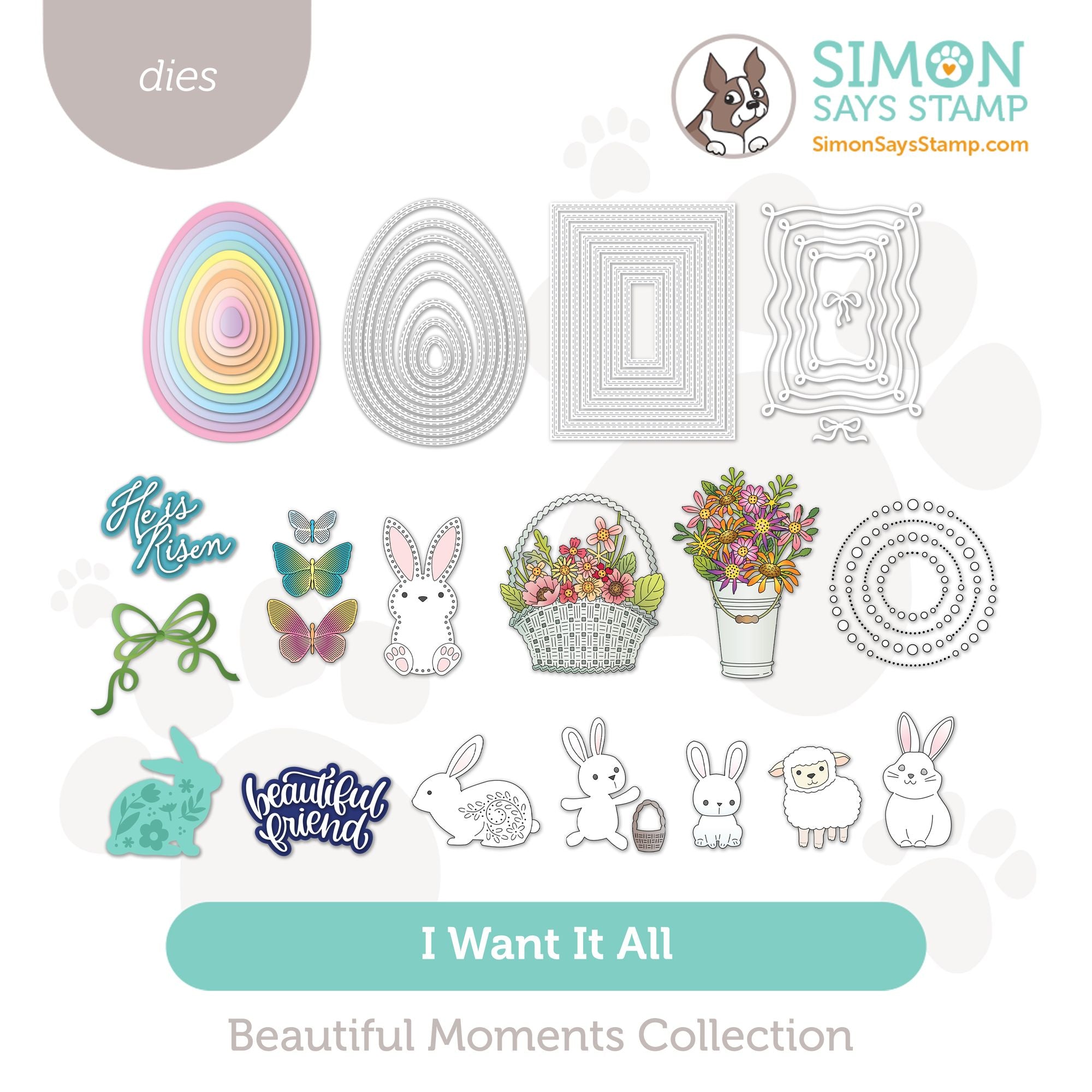 Simon Says Stamp Beautiful Moments Collection I Want It All Stand Alone Dies set1192sa