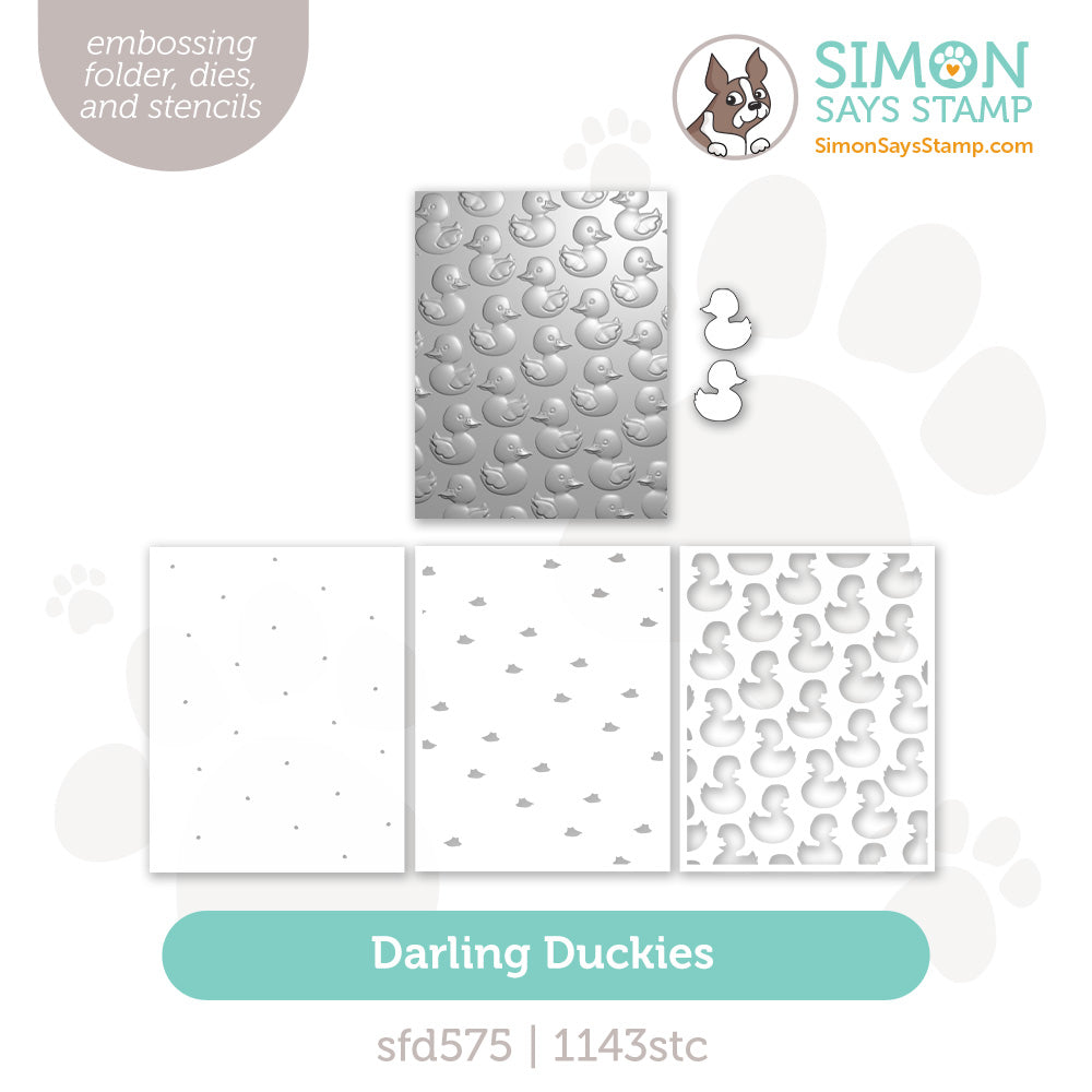 Simon Says Stamp Embossing Folder Dies and Stencils Darling Duckies set1249dd