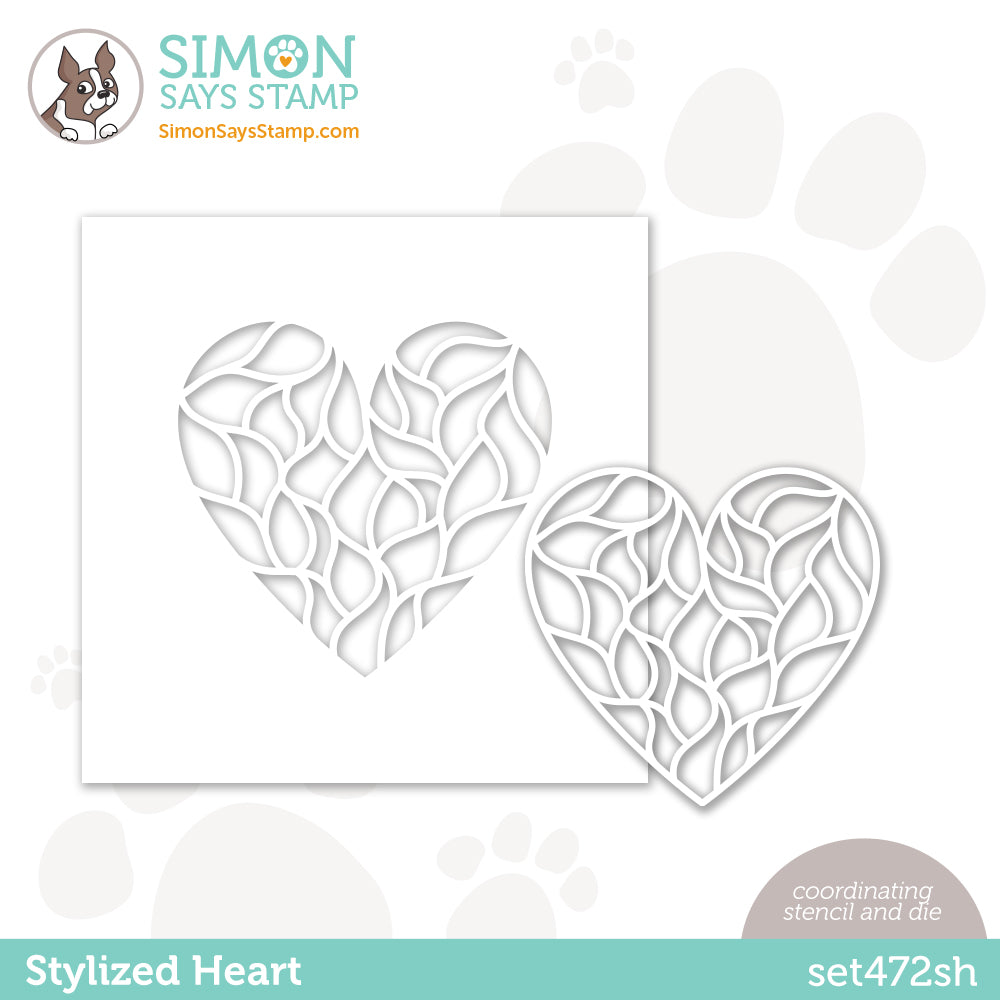 Simon Says Stamp Stencil STYLIZED HEART ssst221589c