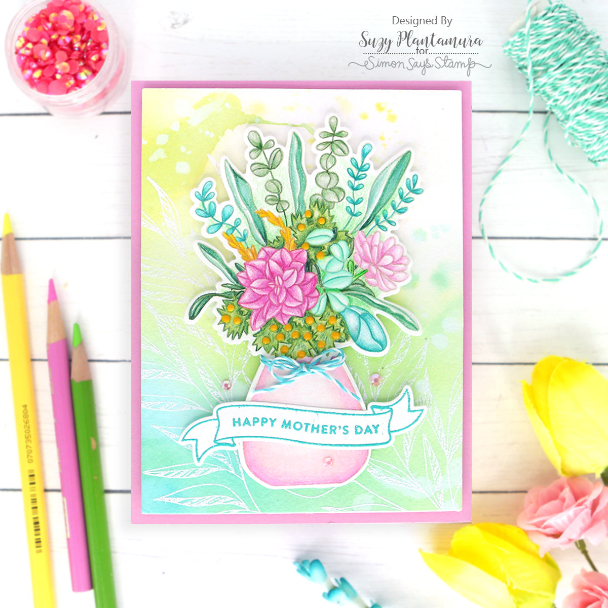 Simon Says Stamps and Dies Mother's Day Bouquet set617md Mother's Day Card | color-code:ALT01