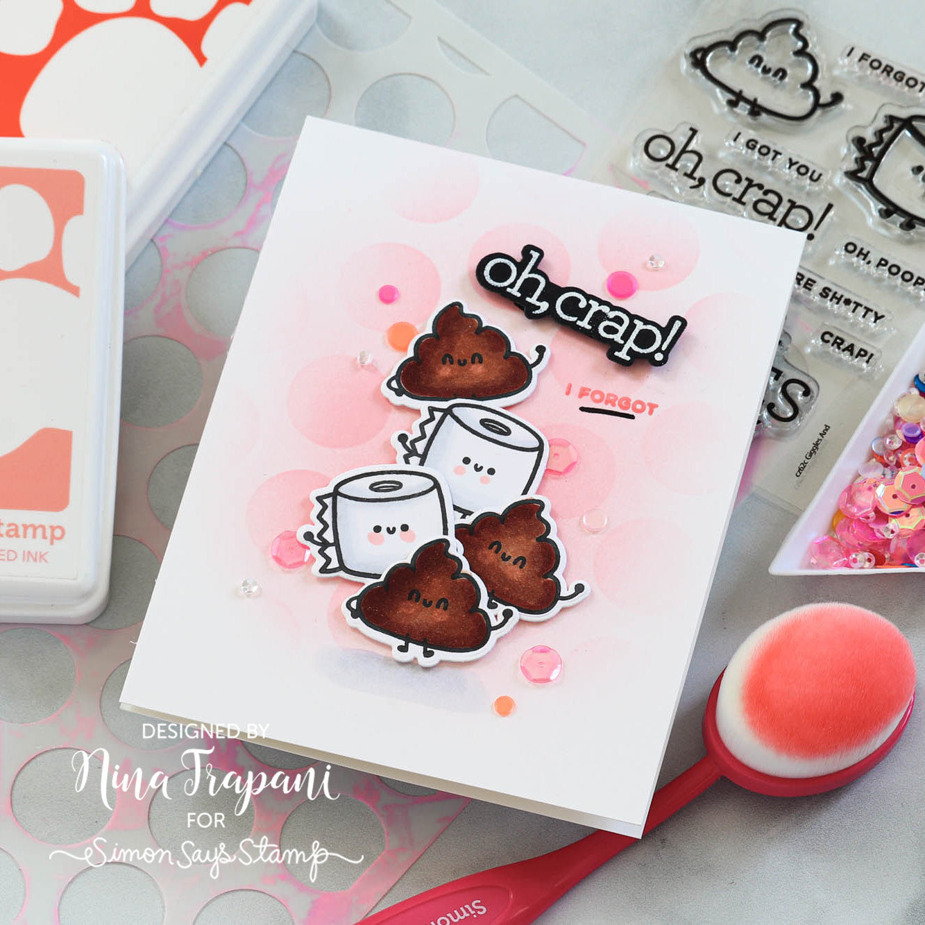 CZ Design Stamps and Dies Giggles And set626ga Potty Humor Card | color-code:ALT02