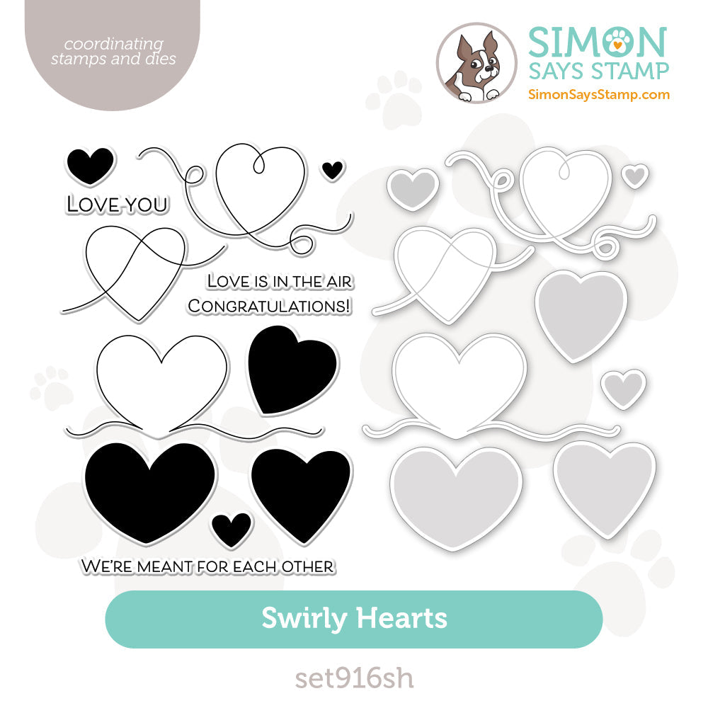 Simon Says Stamps and Dies Swirly Hearts set916sh To Be Loved