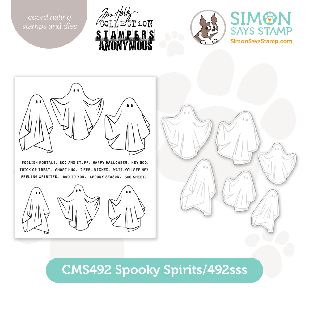 Tim Holtz Spooky Spirits Stamps with Simon Says Stamp Dies Bundle setso24