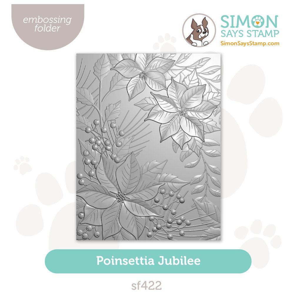 Simon Says Stamp Embossing Folder Poinsettia Jubilee sf422 Festive Fun