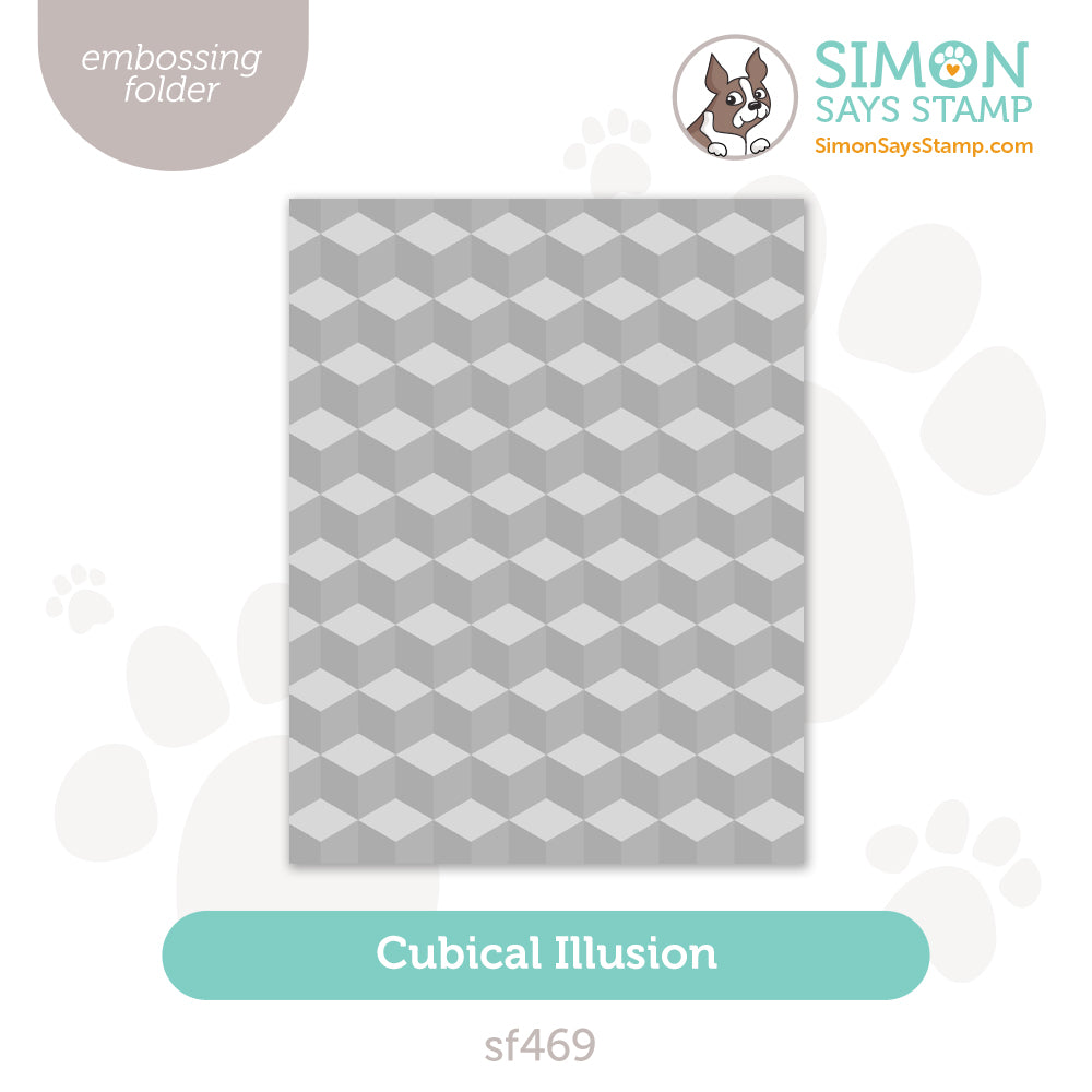 Simon Says Stamp Embossing Folder Cubical Illusion sf469 Rain or Shine