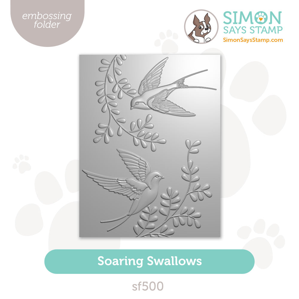 Simon Says Stamp Embossing Folder Soaring Swallows sf500 Rain or Shine