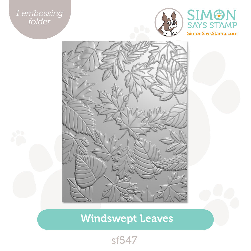 Simon Says Stamp Embossing Folder Windswept Leaves sf547