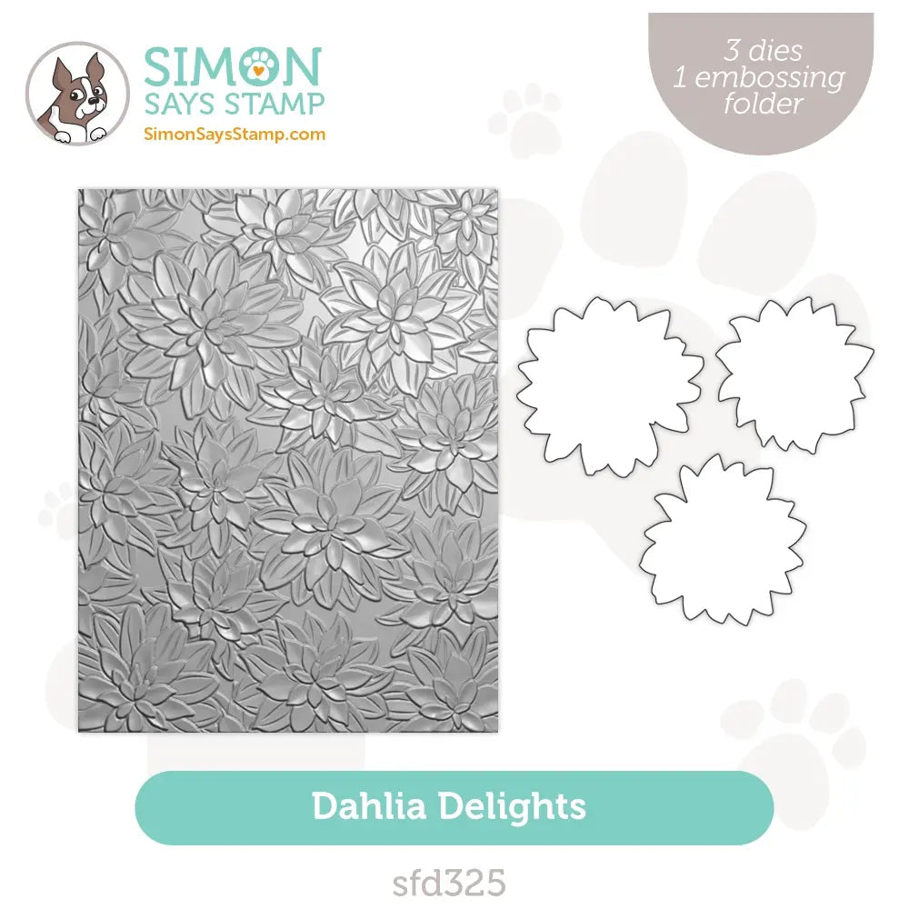 Simon Says Stamp Embossing Folder And Dies Dahlia Delights sfd325 Out Of This World