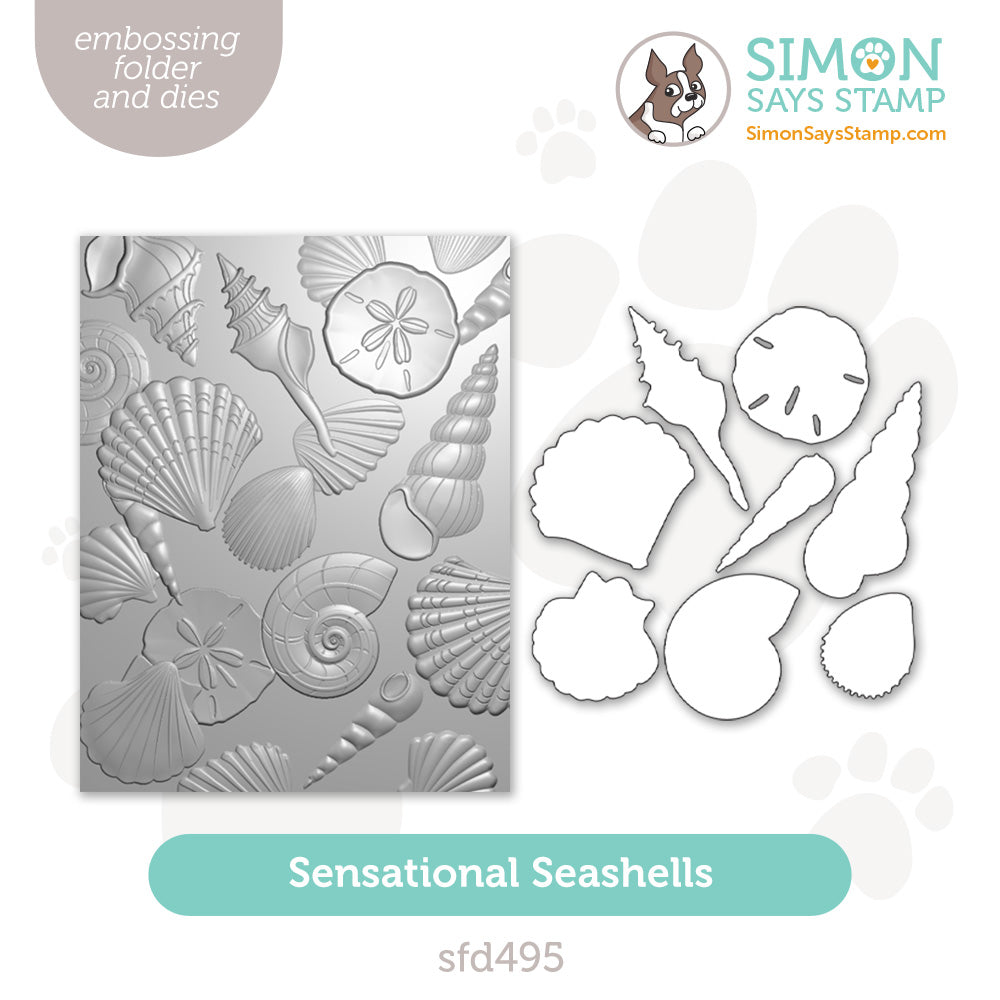 Simon Says Stamp Embossing Folders And Cutting Dies Sensational Seashells sfd495 Friend Like You
