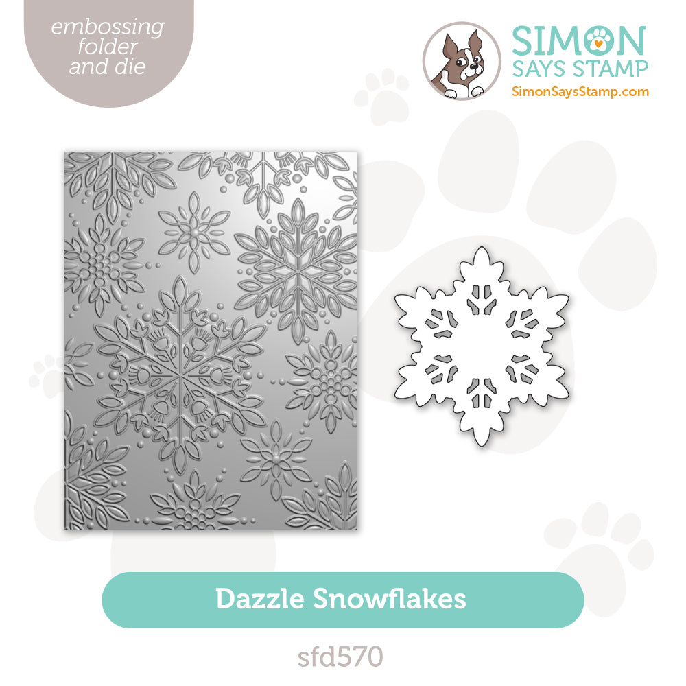 Simon Says Stamp Embossing Folder and Cutting Die Dazzle Snowflakes sfd570 DieCember