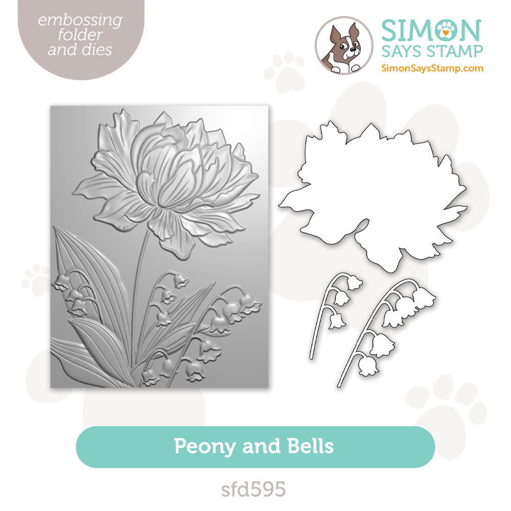 Simon Says Stamp Embossing Folder and Cutting Dies Peony and Bells sfd595 Always There