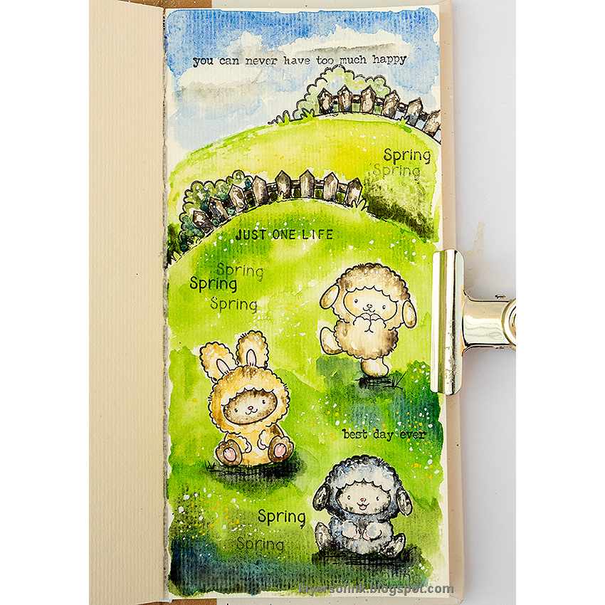 Simon Says Clear Stamps Hoppy Spring 3361ssc Beautiful Moments Spring Art Journal Page | color-code:ALT02