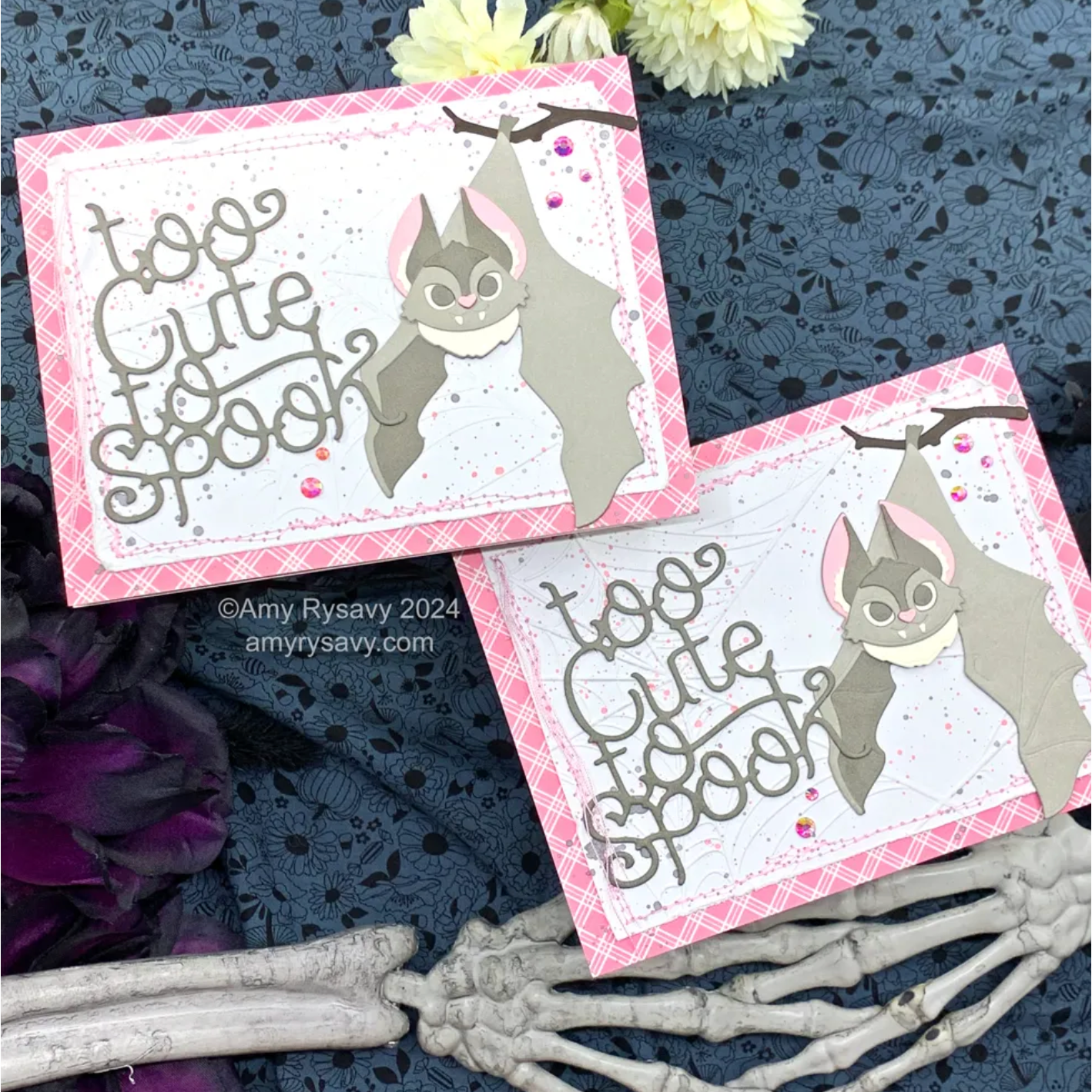 Honey Bee Sweet And Spooky Gem Stickers hbgs-051 Bat Halloween Cards | color-code:ALT01