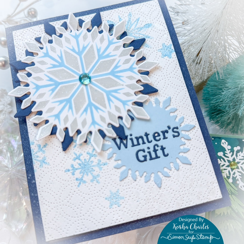 Simon Says Stamp Crystal Snowflake Wafer Dies 1526sdc Winter Card