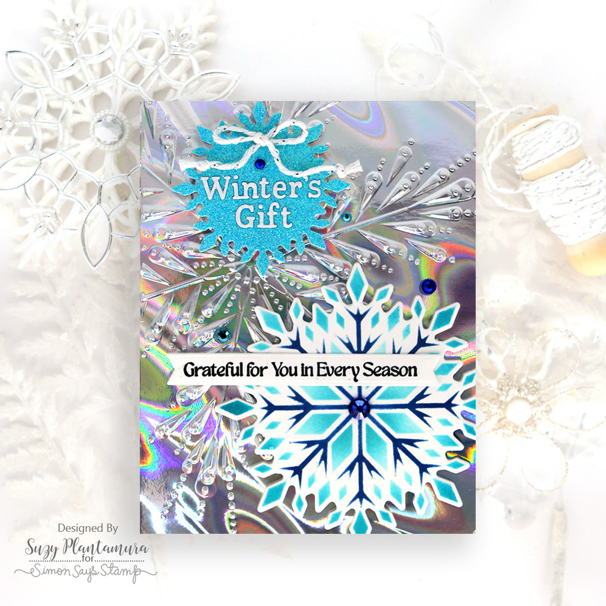 Simon Says Stamp Stencils and Dies Crystal Snowflake set1133cs Winter Card | color-code:ALT06