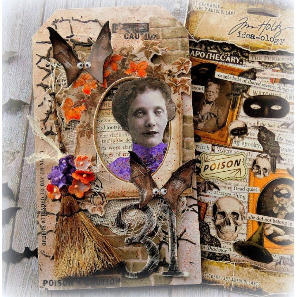 Tim Holtz Layering Stencil BRICKED THS038 spooky tags | color-code:ALT01