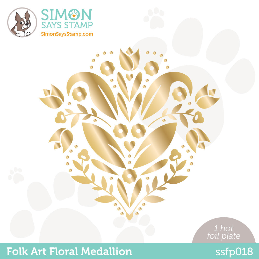 Simon Says Stamp Folk Art Floral Medallion Hot Foil Plate ssfp018 Dear Friend
